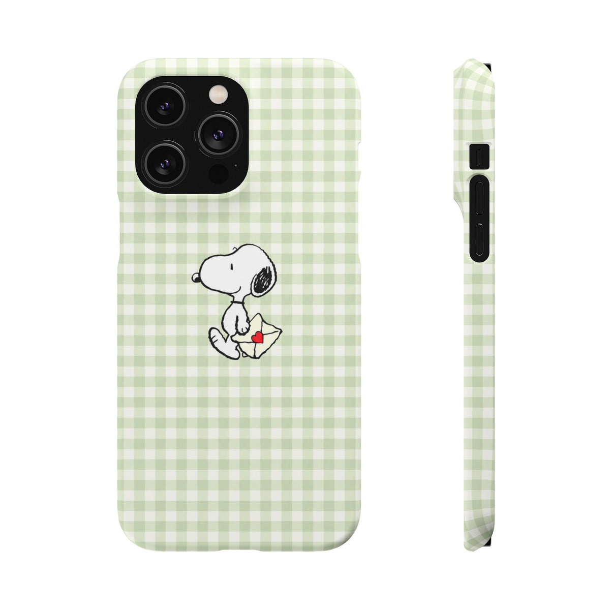SNOOPY ZÖLD KOCKÁS SAMSUNG IPHONE TOK