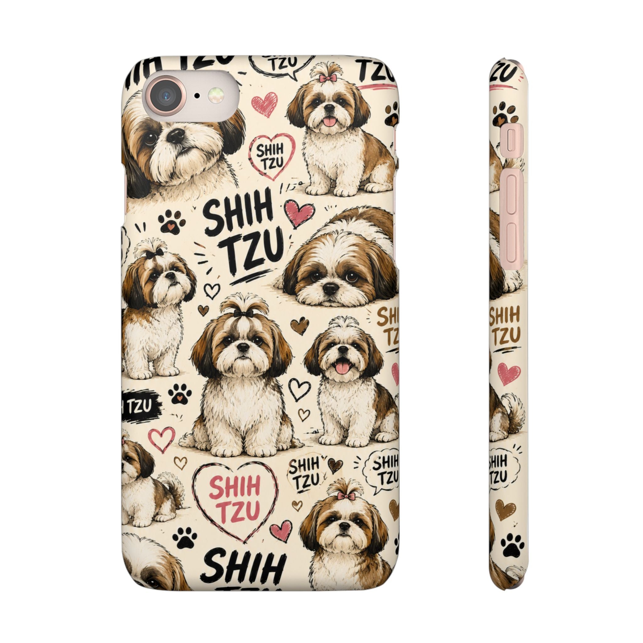 Shih Tzu Phone Case — Cute Dog Pattern Snap Case for Dog Lovers.