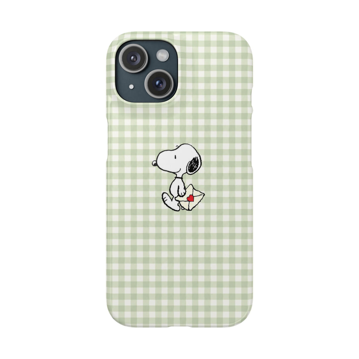 SNOOPY ZÖLD KOCKÁS SAMSUNG IPHONE TOK