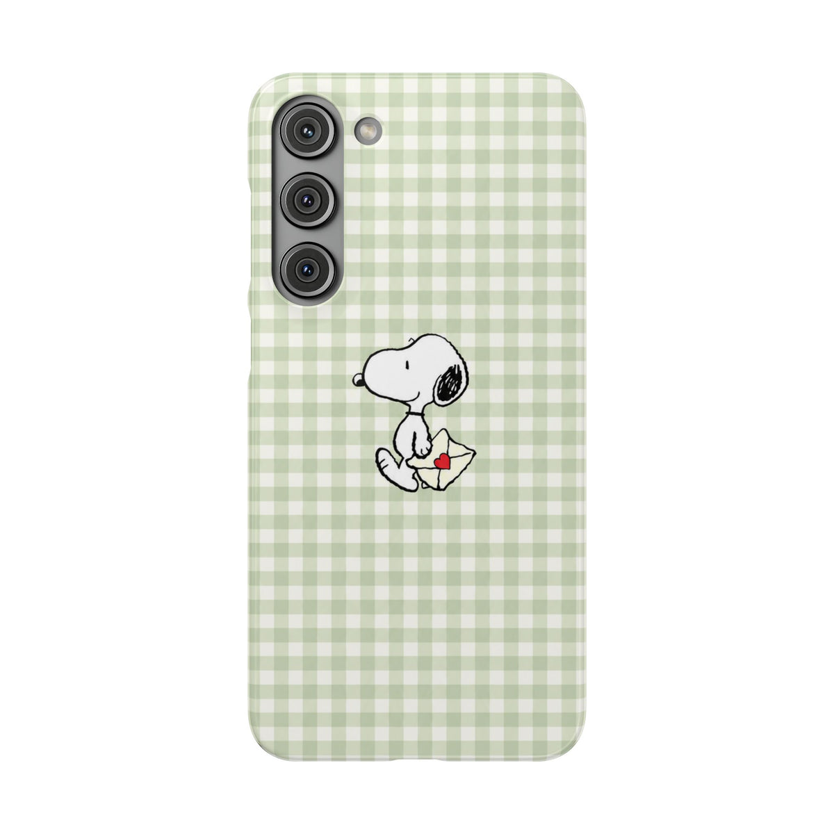 SNOOPY ZÖLD KOCKÁS SAMSUNG IPHONE TOK
