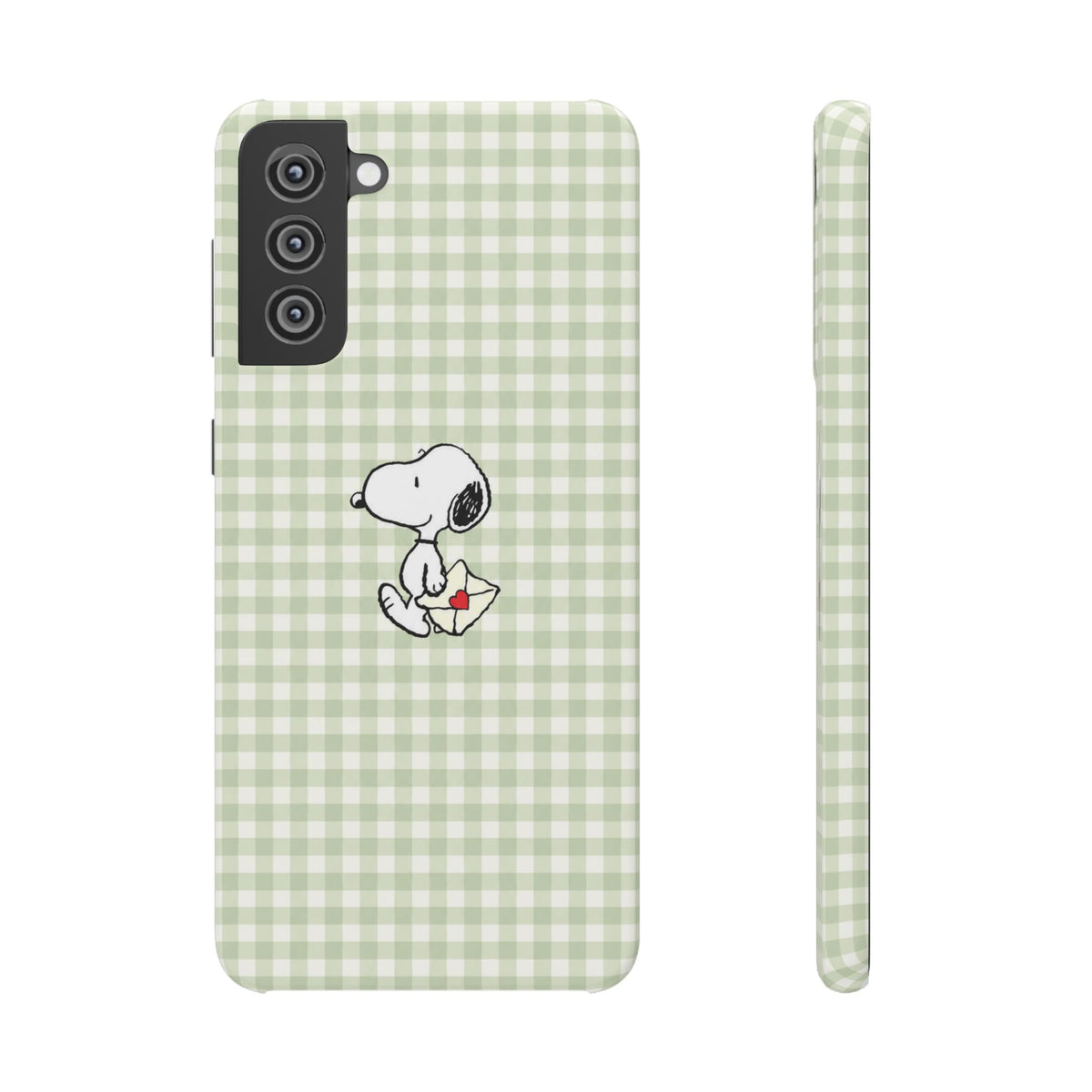 SNOOPY ZÖLD KOCKÁS SAMSUNG IPHONE TOK