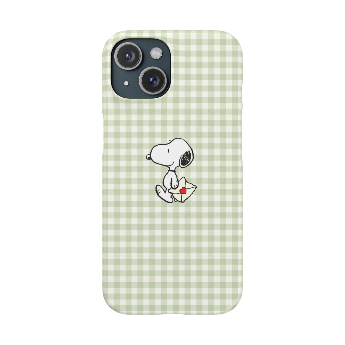 SNOOPY ZÖLD KOCKÁS SAMSUNG IPHONE TOK