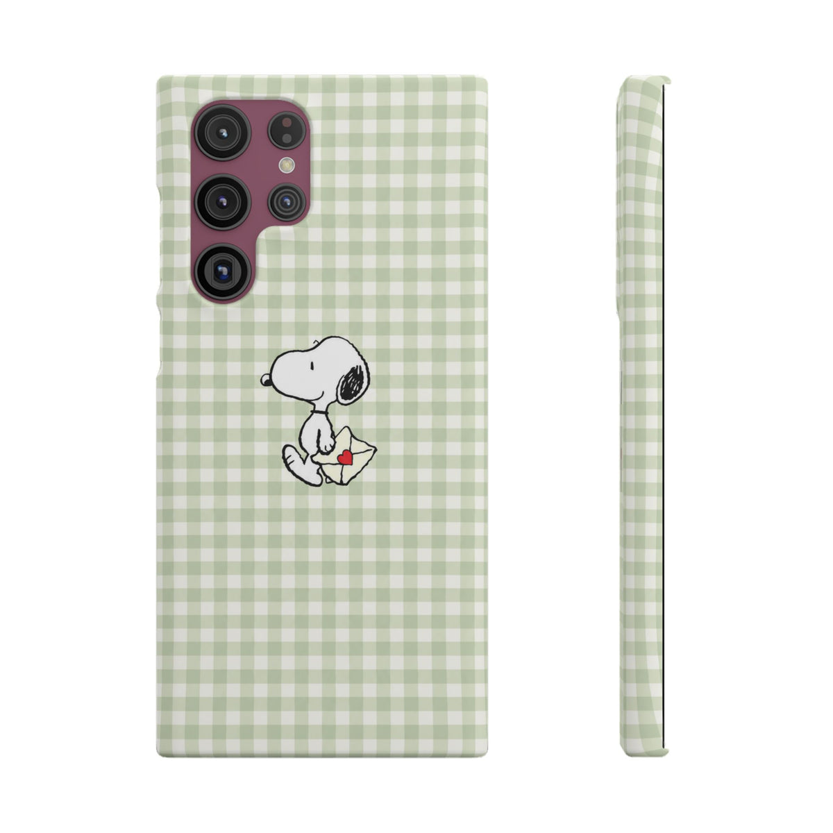 SNOOPY ZÖLD KOCKÁS SAMSUNG IPHONE TOK