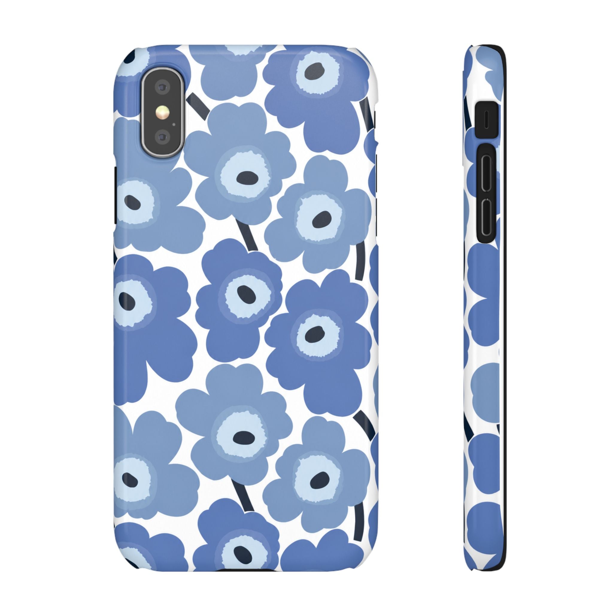 KÉK VIRÁGOS SAMSUNG IPHONE TOK