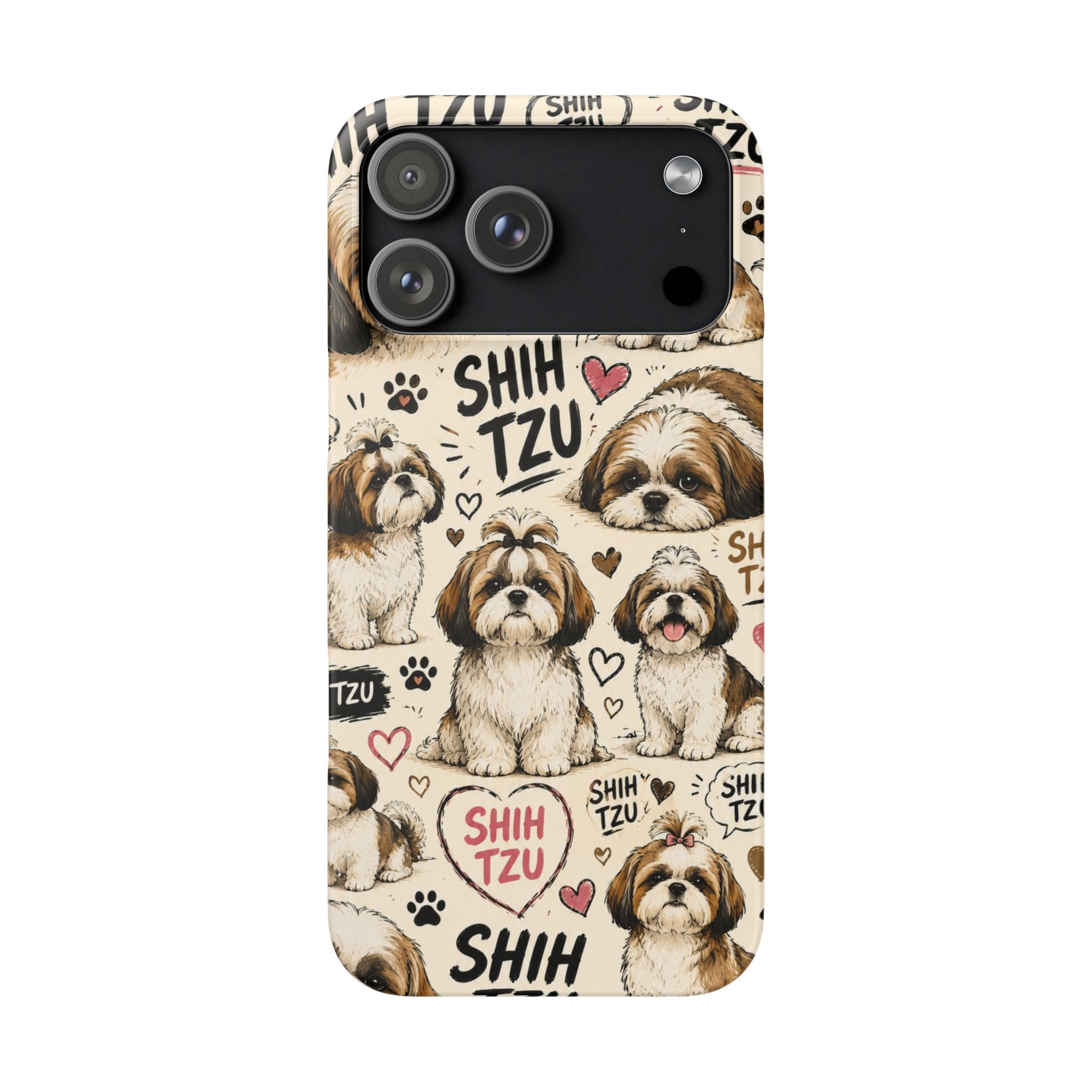 Shih Tzu Phone Case — Cute Dog Pattern Snap Case for Dog Lovers.